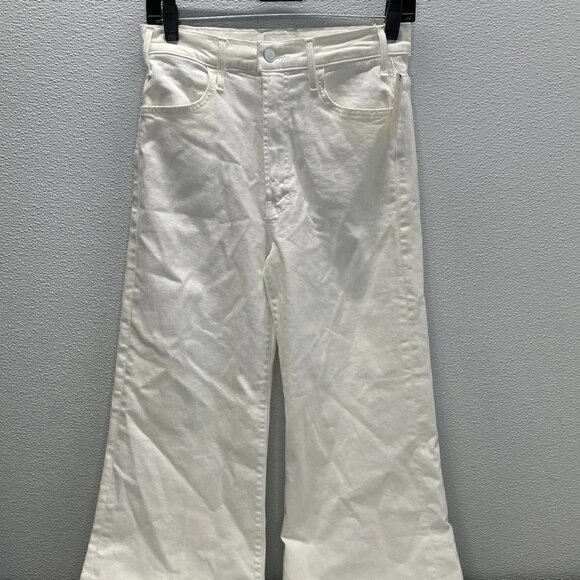 MOTHER Women’s The Hustler Roller High-Rise Jeans – White – Size 28 - Picture 1 of 10
